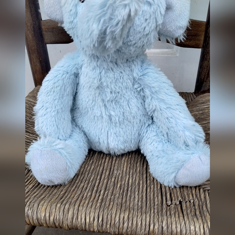 Bashful Elephant Fuzzy Soft Sitting Plush Stuffed Animal Cute Blue lovey 11in - Picture 9 of 15